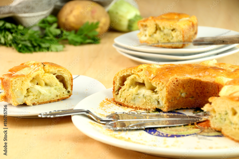 Homemade salty zucchini and potaotes plumcake.