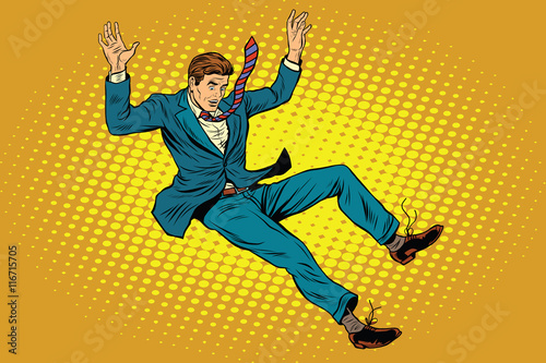 Man falls down from a height