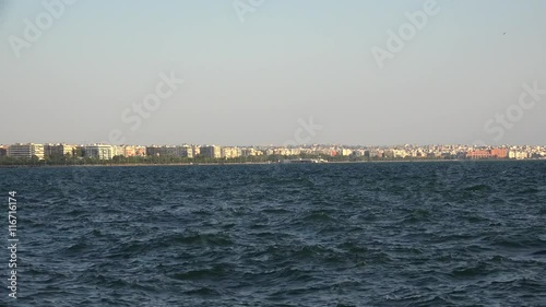 Thessaloniki skyline from the waterfront boulevard (Nikis street). photo