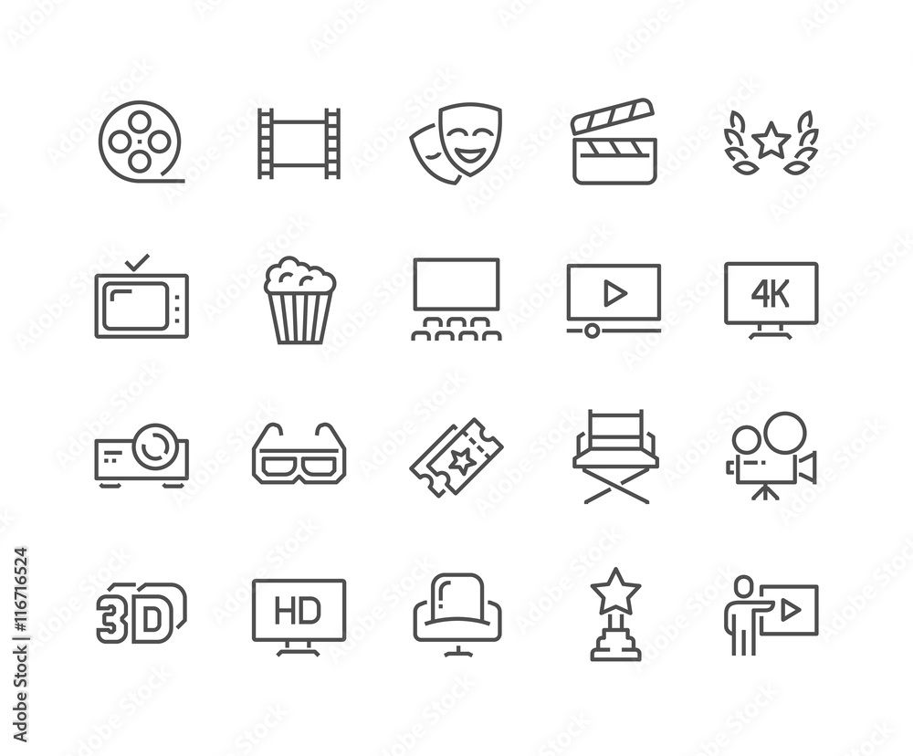 Line Cinema Icons