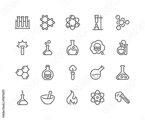 Line Chemical Icons photo