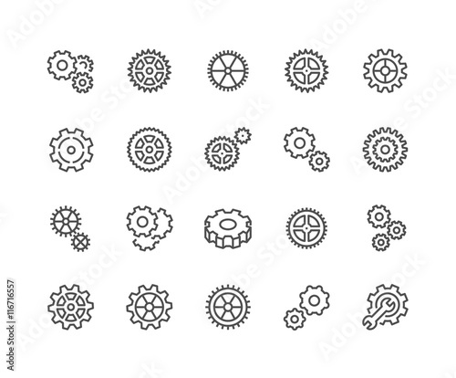 Line Gear Icons