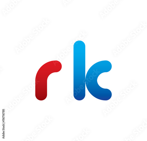 rk logo initial blue and red