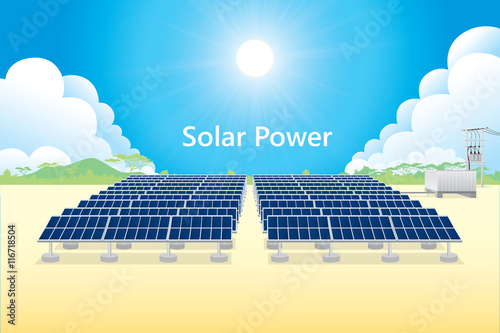 Vector illustration of solar power.