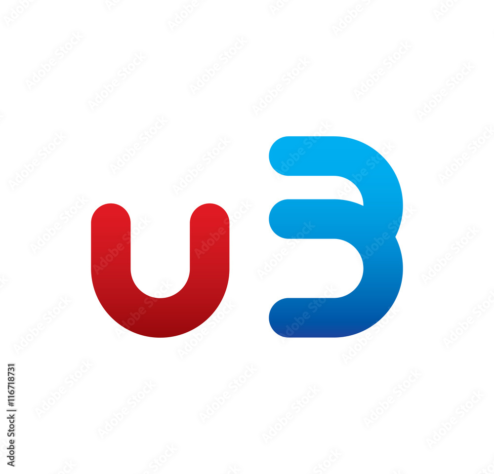 u3 logo initial blue and red u3 logo initial blue and red