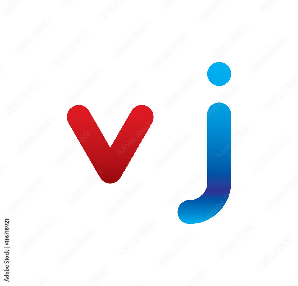 vj logo initial blue and red vj logo initial blue and red