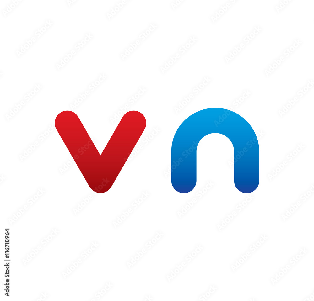 vn logo initial blue and red