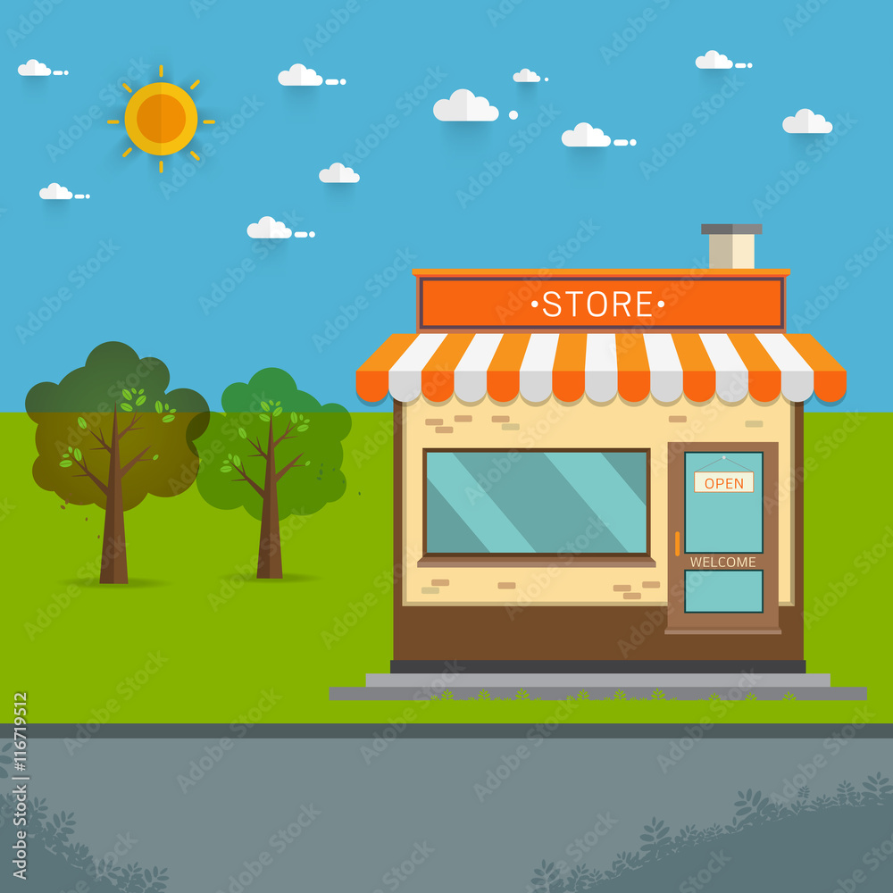 Vector illustration of store building