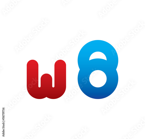 w8 logo initial blue and red photo