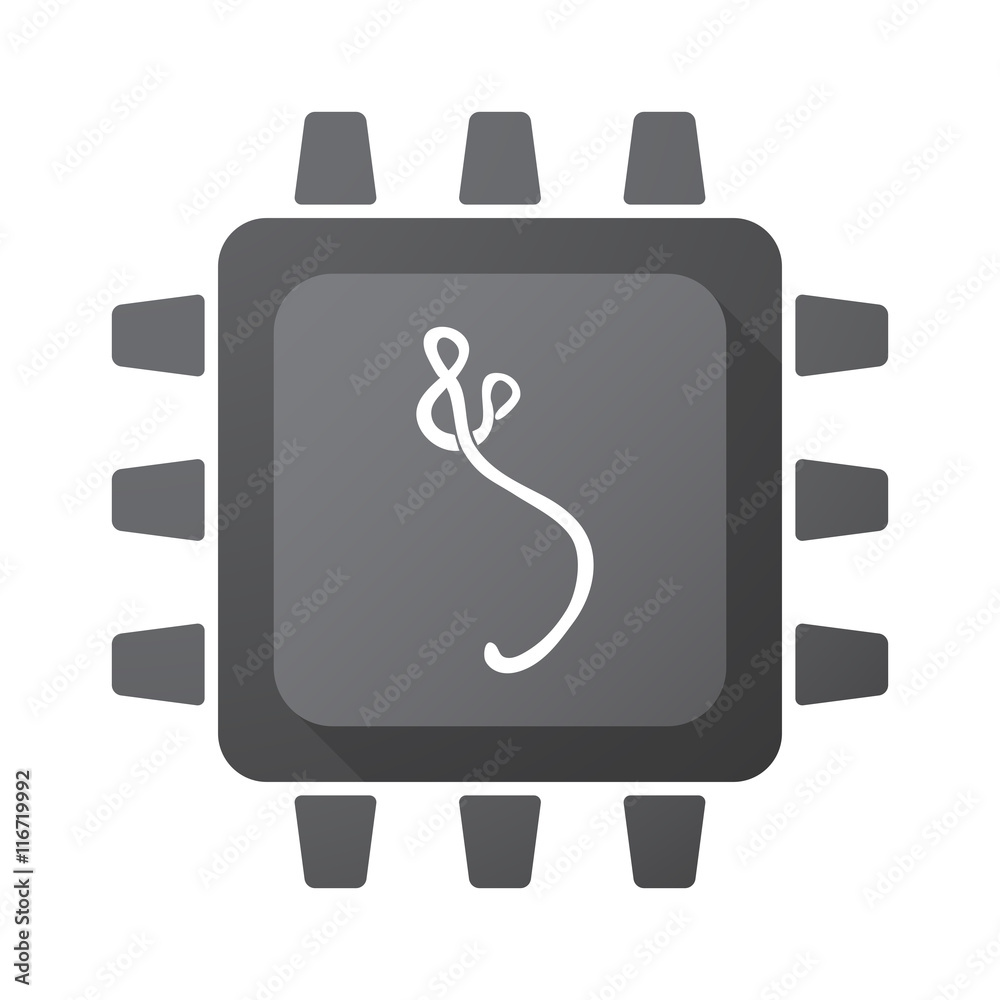 Isolated CPU chip icon with an ebola sign Isolated CPU chip icon with an ebola sign