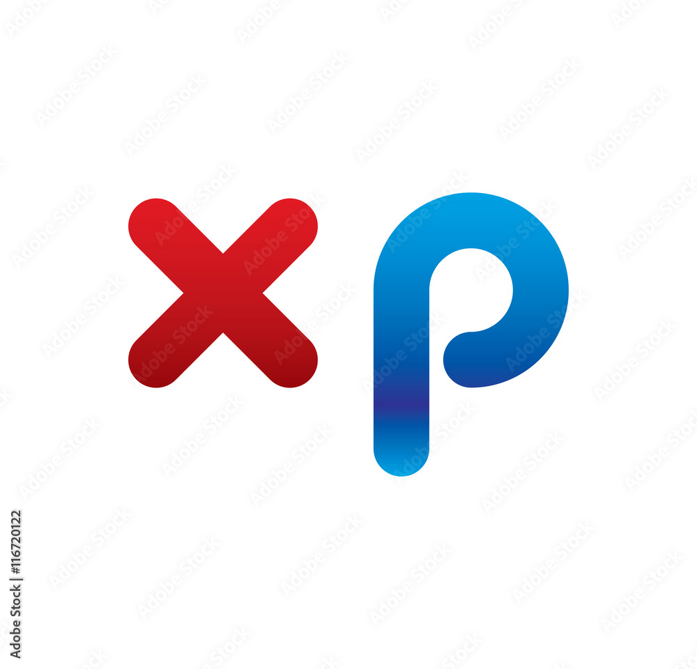 xp logo initial blue and red