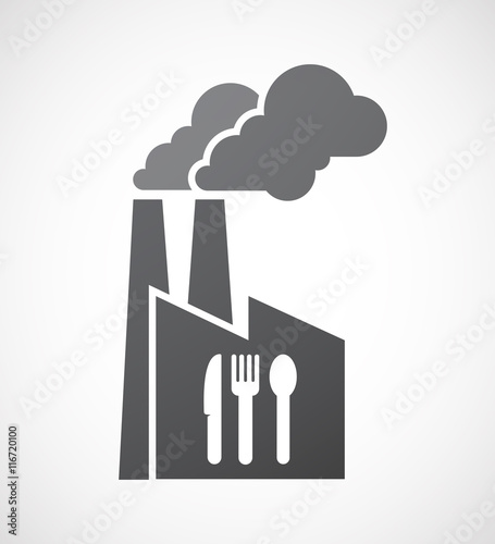 Isolated factory icon with cutlery