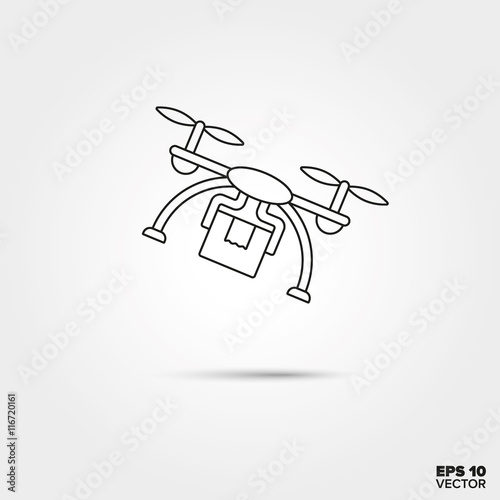 Parcel Drone Line Icon