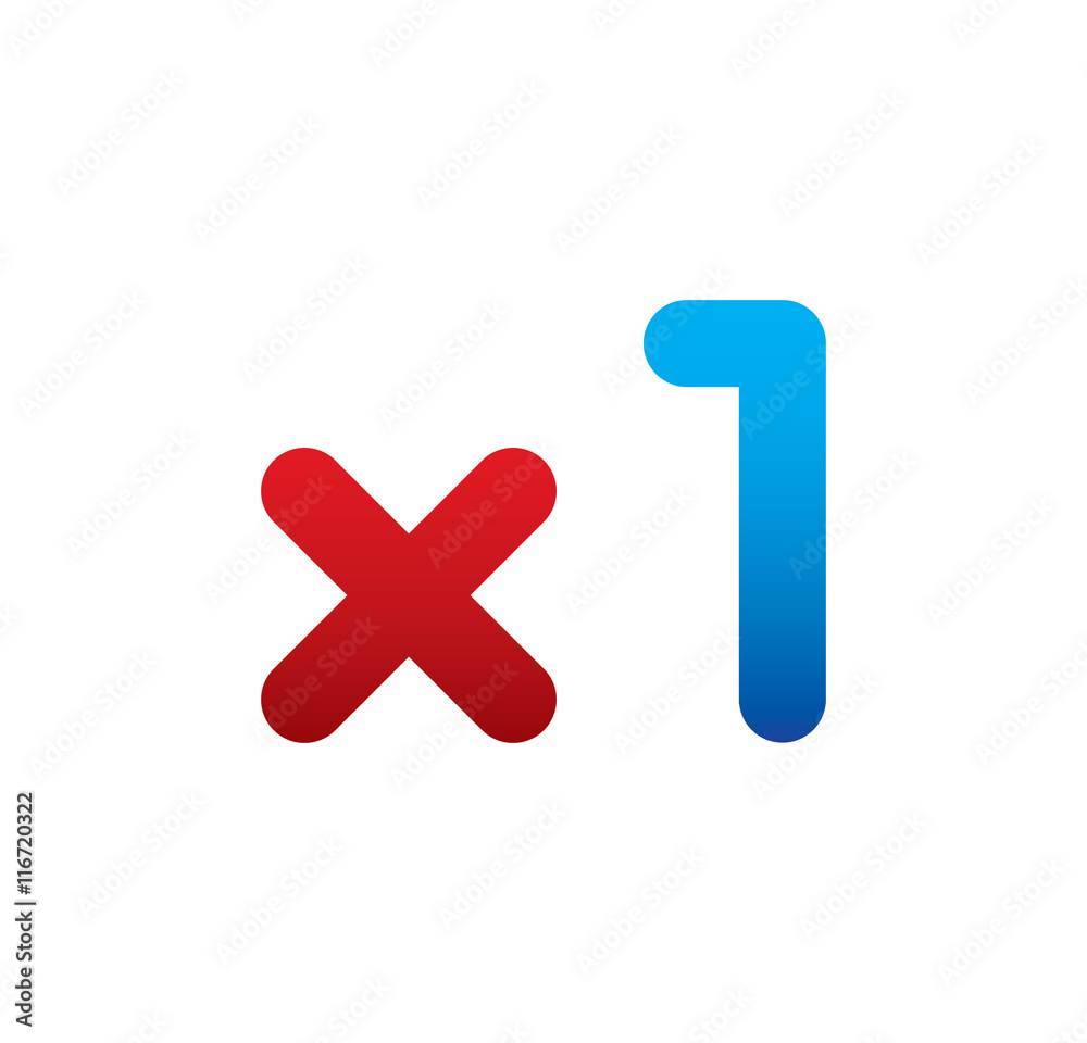 Obraz premium x1 logo initial blue and red