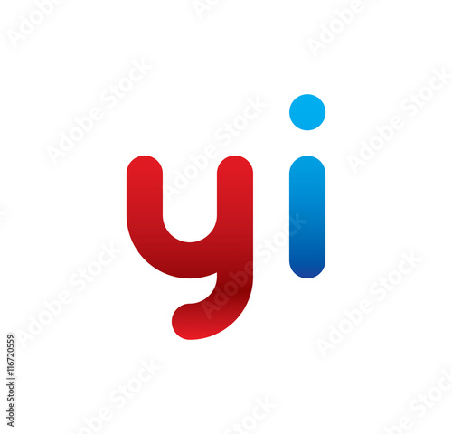 yi logo initial blue and red