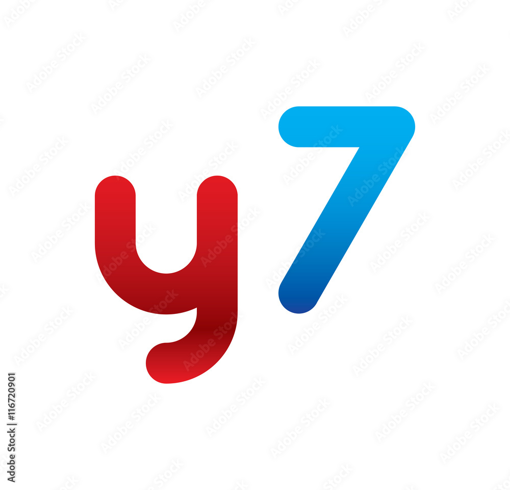 y7 logo initial blue and red y7 logo initial blue and red