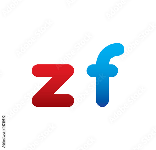 Fototapeta Naklejka Na Ścianę i Meble -  zf logo initial blue and red