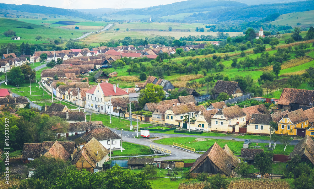 Traditional Saxon village in Transylvania, Romania