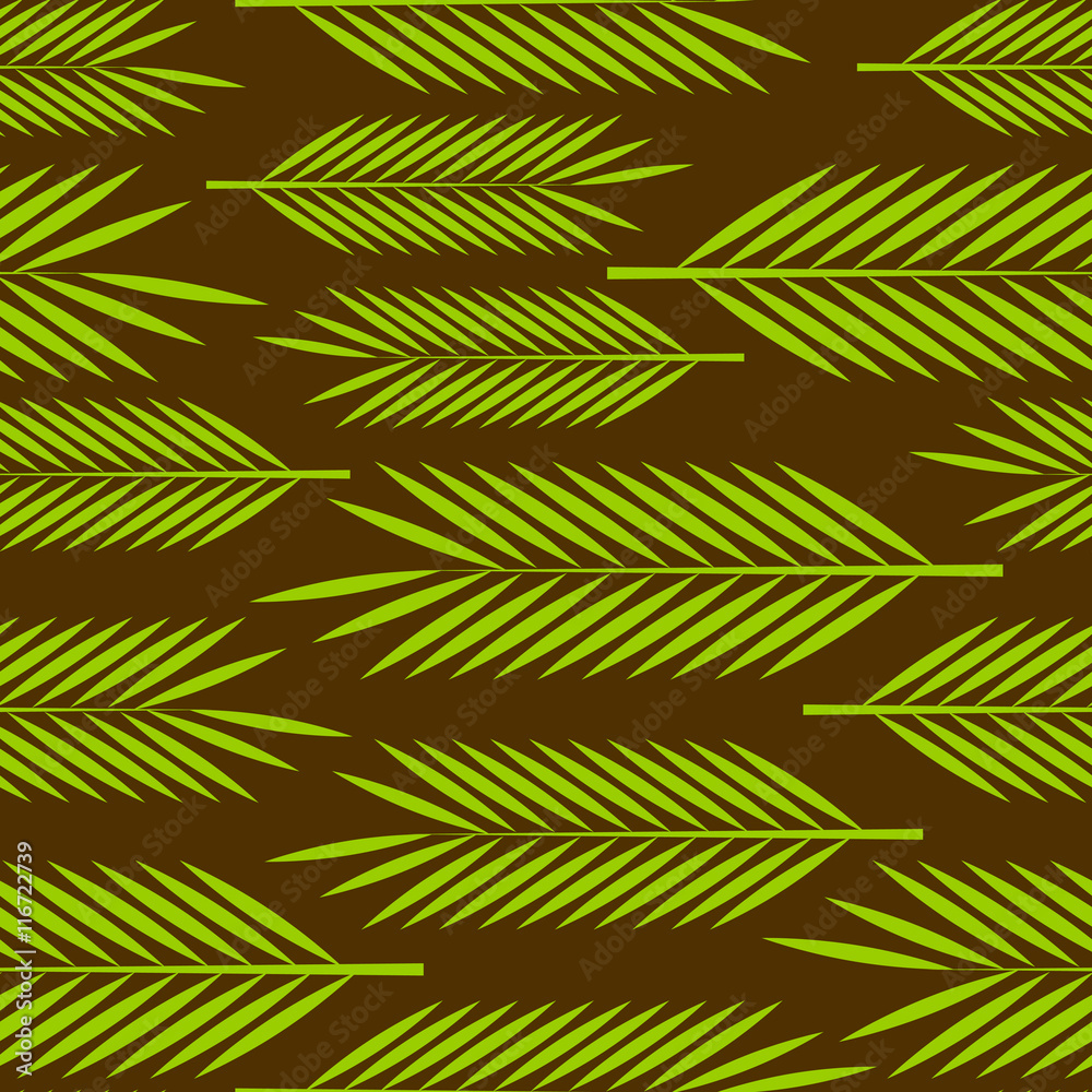 Seamless pattern with palm leaves ornament