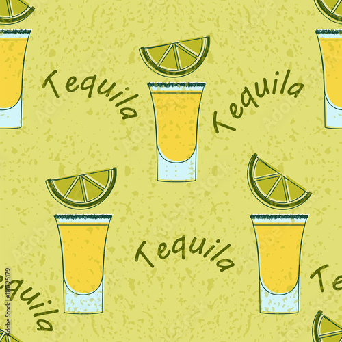 tequila shot seamless pattern