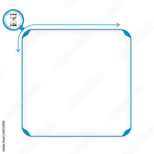 Vector blue box to fill your text and sand glass