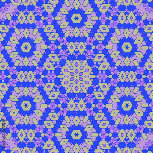 Creative Ornamental Blue Pattern. Geometric Decorative Background