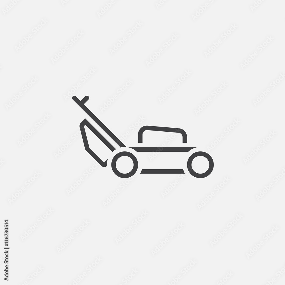 lawn mower line icon, outline vector logo illustration, linear pictogram isolated on white lawn mower line icon, outline vector logo illustration, linear pictogram isolated on white