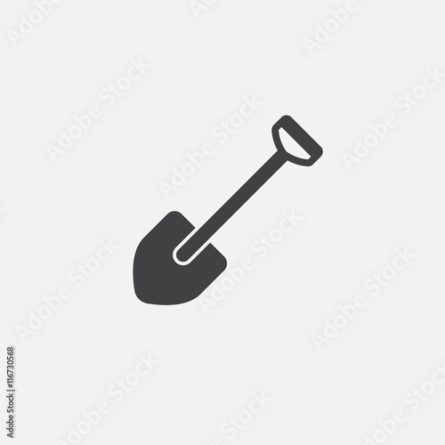 Shovel icon vector, solid logo illustration, pictogram isolated on white photo