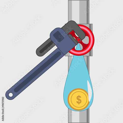 water flows out of the valve