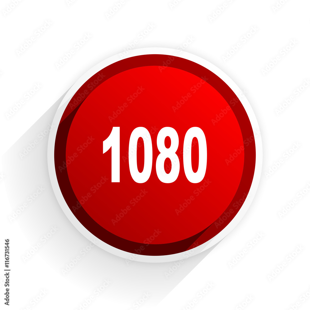 1080 flat icon with shadow on white background, red modern design web element 1080 flat icon with shadow on white background, red modern design web element