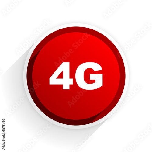Free Download 4g flat icon with shadow on white background, red modern design web element - GFXLoad
