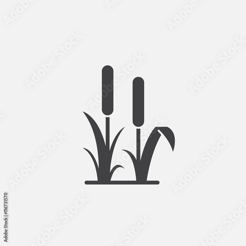 reed icon vector, solid logo illustration, pictogram isolated on white