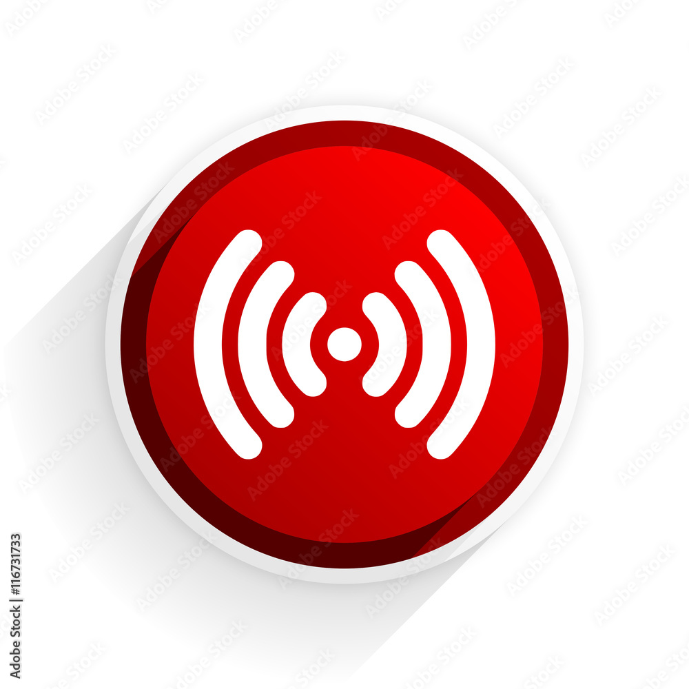 wifi flat icon with shadow on white background, red modern design web element wifi flat icon with shadow on white background, red modern design web element