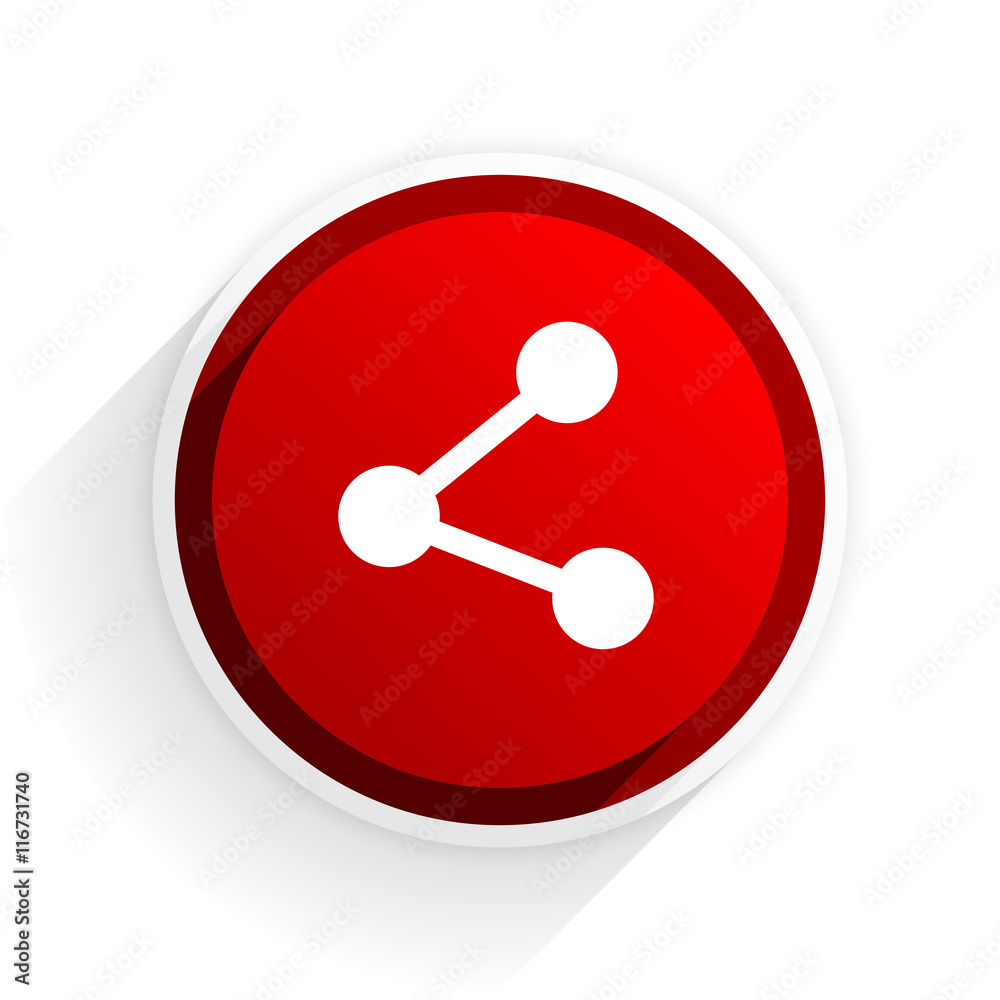 share flat icon with shadow on white background, red modern design web element share flat icon with shadow on white background, red modern design web element