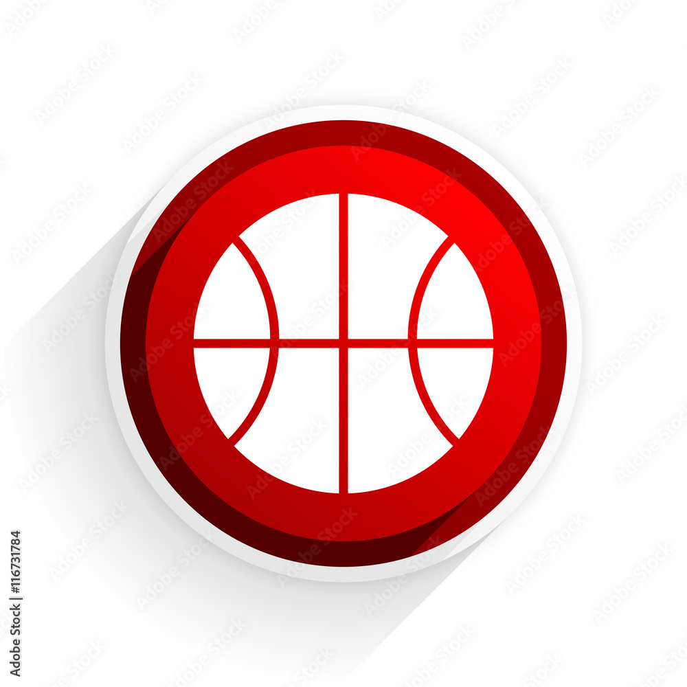 ball flat icon with shadow on white background, red modern design web element ball flat icon with shadow on white background, red modern design web element