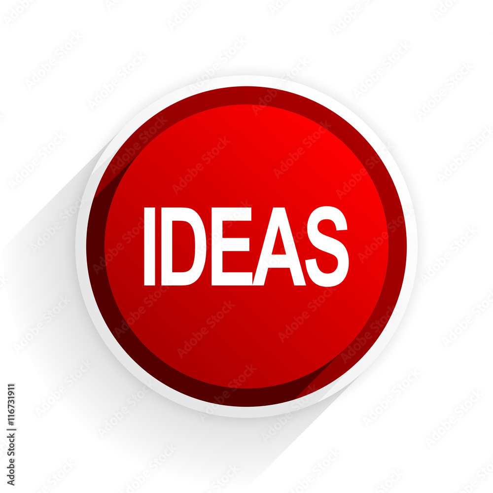 ideas flat icon with shadow on white background, red modern design web element ideas flat icon with shadow on white background, red modern design web element