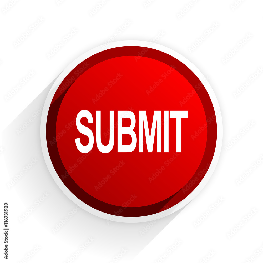 submit flat icon with shadow on white background, red modern design web element submit flat icon with shadow on white background, red modern design web element