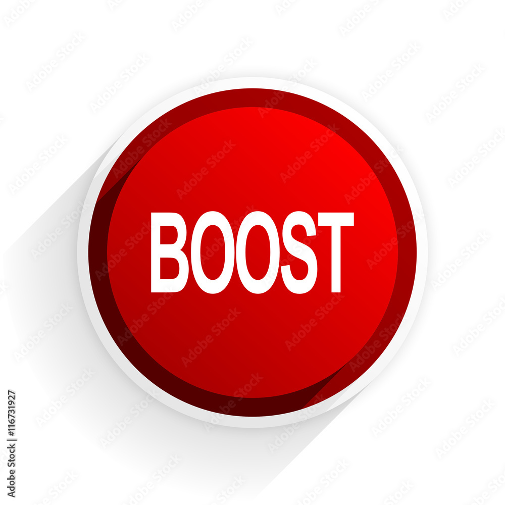 boost flat icon with shadow on white background, red modern design web element boost flat icon with shadow on white background, red modern design web element