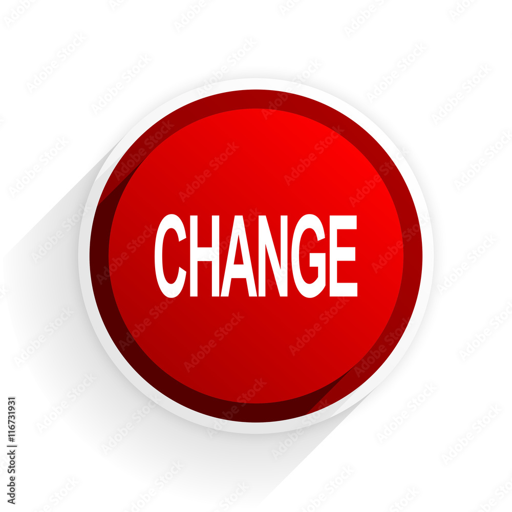 change flat icon with shadow on white background, red modern design web element change flat icon with shadow on white background, red modern design web element