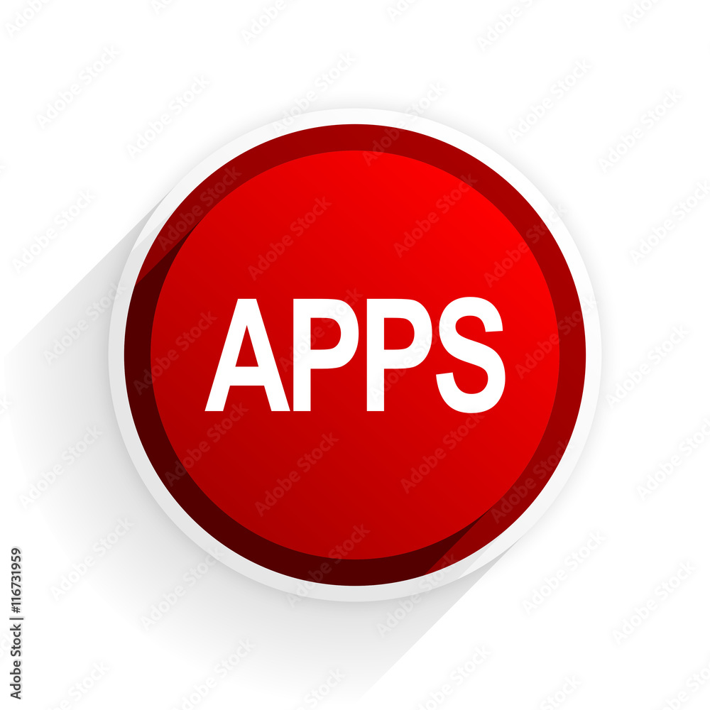 apps flat icon with shadow on white background, red modern design web element apps flat icon with shadow on white background, red modern design web element