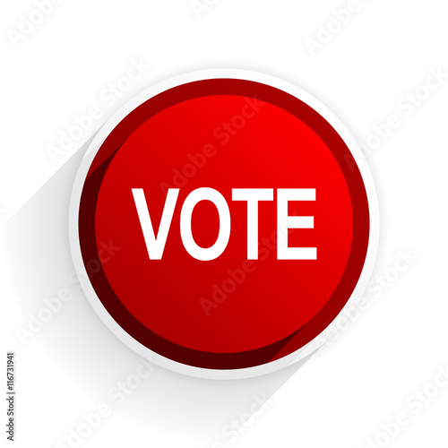 Free Download vote flat icon with shadow on white background, red modern design web element - GFXLoad