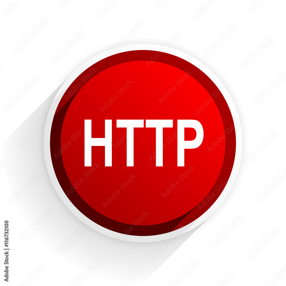 http flat icon with shadow on white background, red modern design web element http flat icon with shadow on white background, red modern design web element