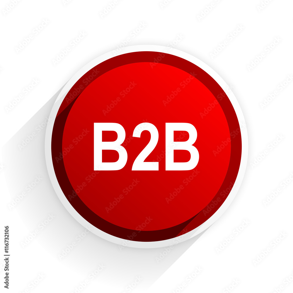 b2b flat icon with shadow on white background, red modern design web element b2b flat icon with shadow on white background, red modern design web element