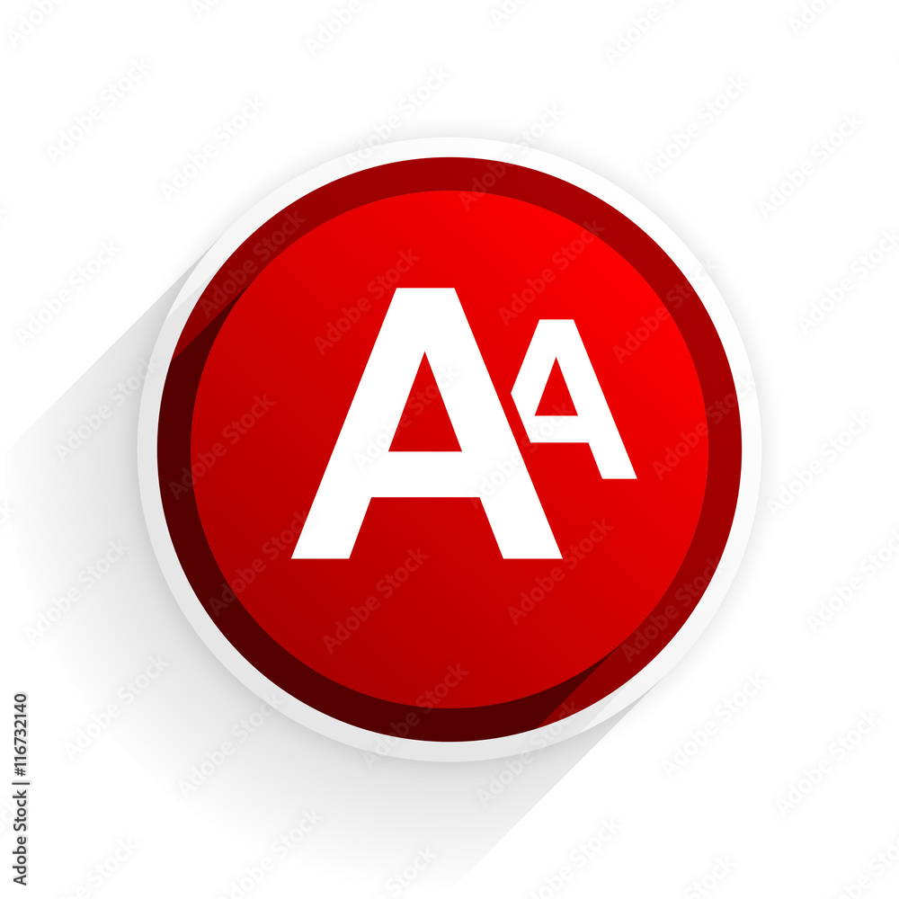 alphabet flat icon with shadow on white background, red modern design web element alphabet flat icon with shadow on white background, red modern design web element