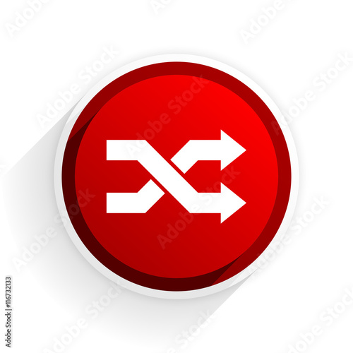 aleatory flat icon with shadow on white background, red modern design web element