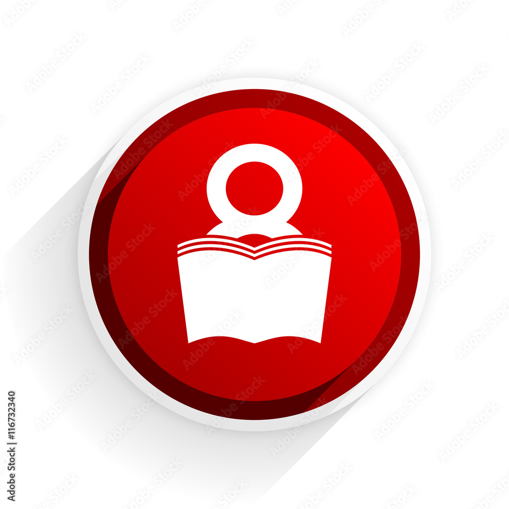 book flat icon with shadow on white background, red modern design web element book flat icon with shadow on white background, red modern design web element
