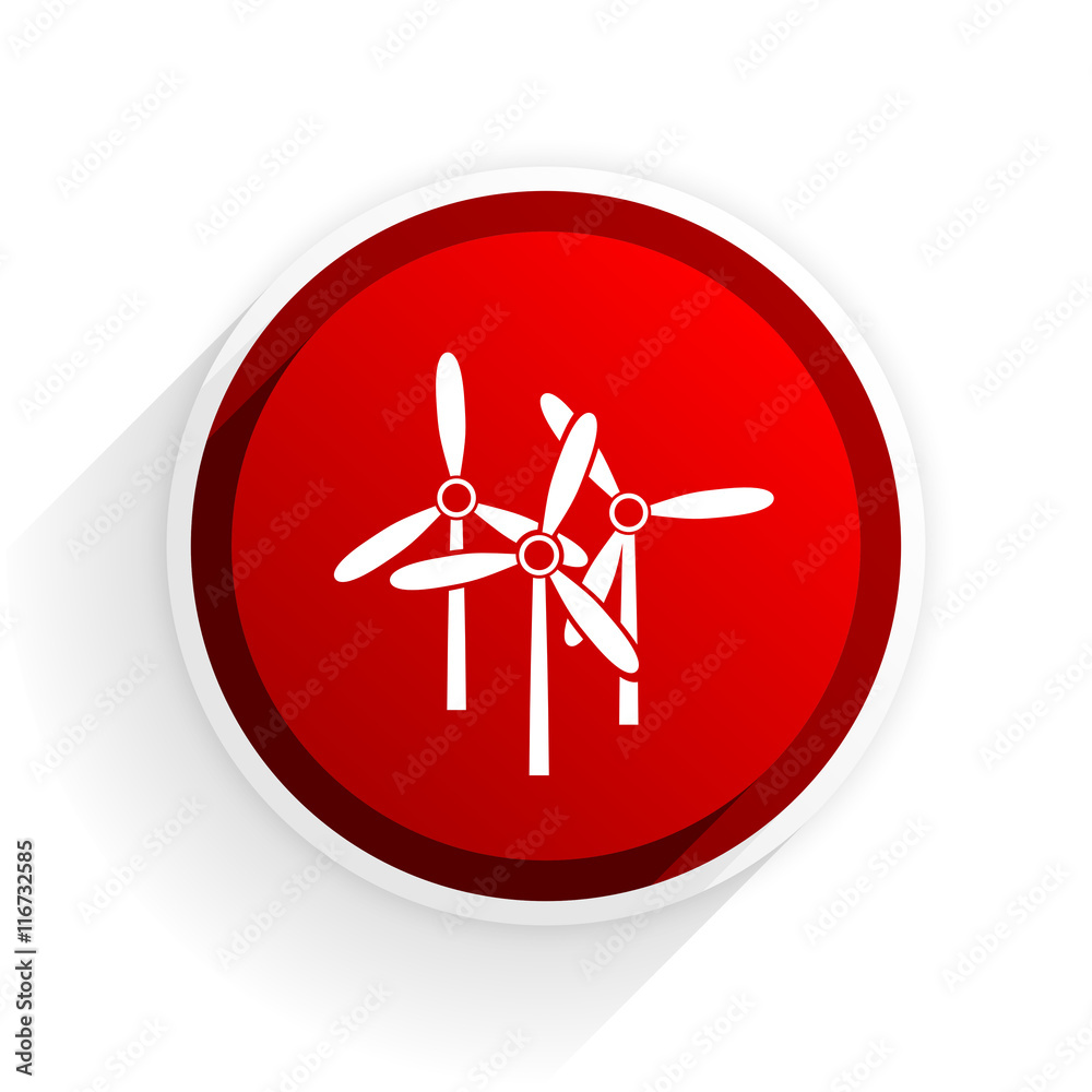 windmill flat icon with shadow on white background, red modern design web element windmill flat icon with shadow on white background, red modern design web element