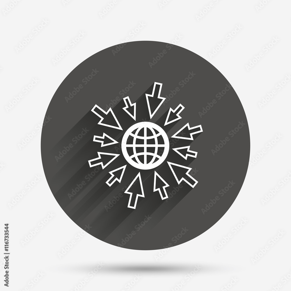 Go to Web icon. Globe with mouse cursors. Go to Web icon. Globe with mouse cursors.
