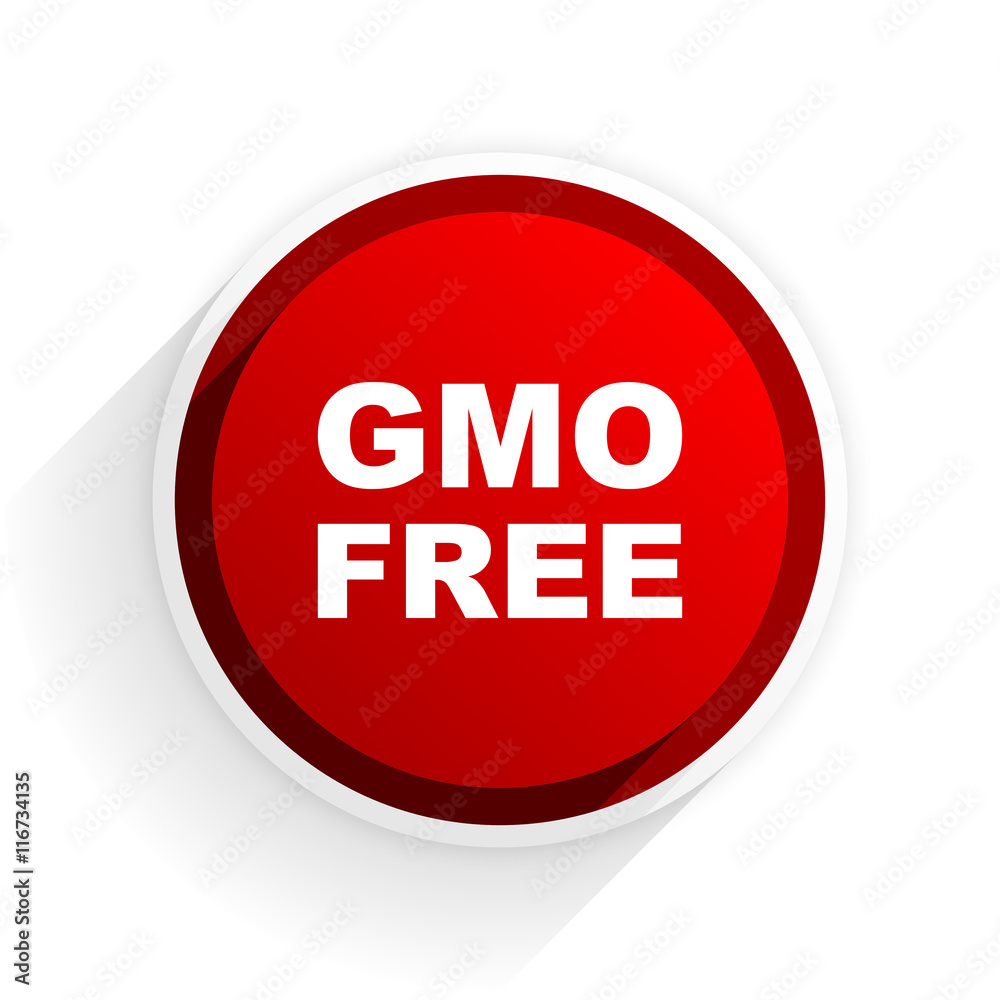 gmo free flat icon with shadow on white background, red modern design web element gmo free flat icon with shadow on white background, red modern design web element