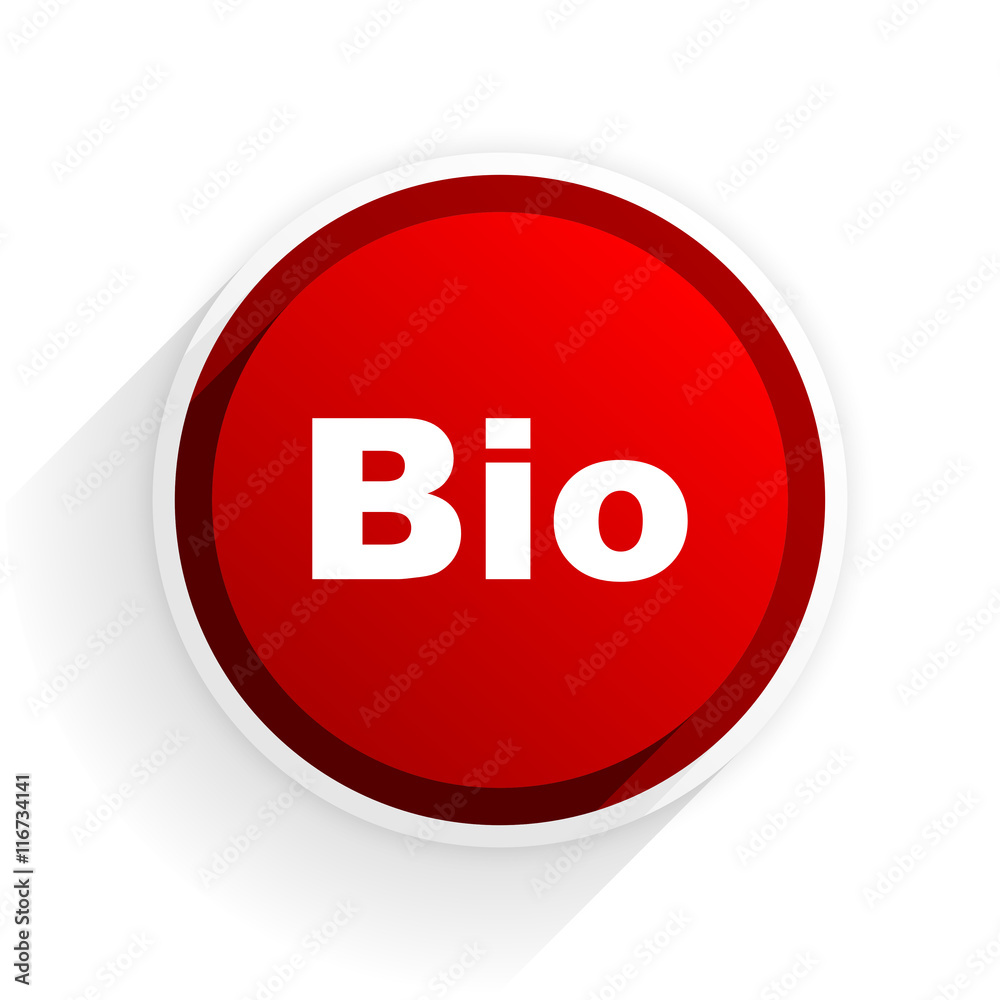 bio flat icon with shadow on white background, red modern design web element bio flat icon with shadow on white background, red modern design web element